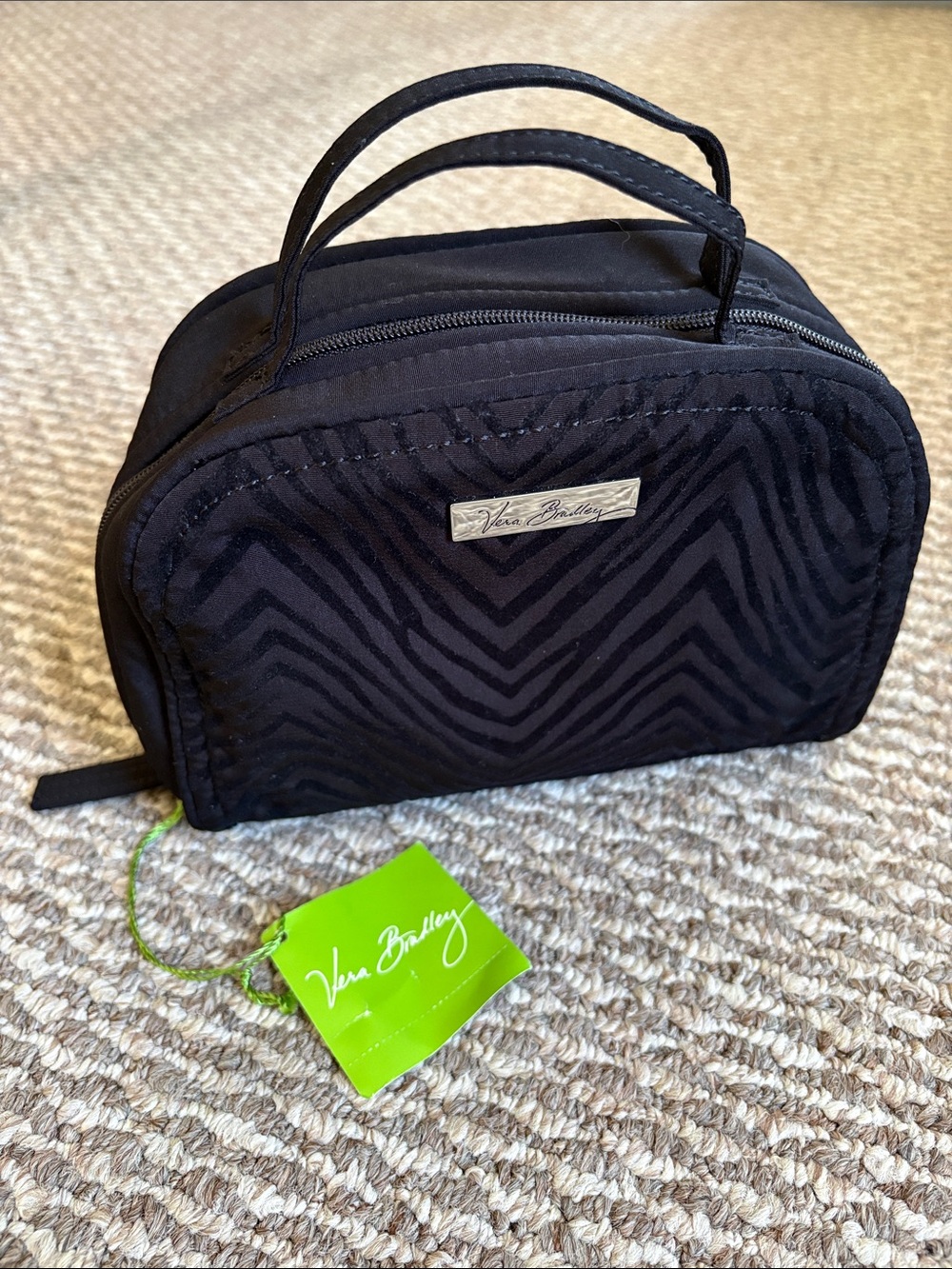 Vera Bradley Classic Black Zebra Travel Jewelry Organizer Bag
